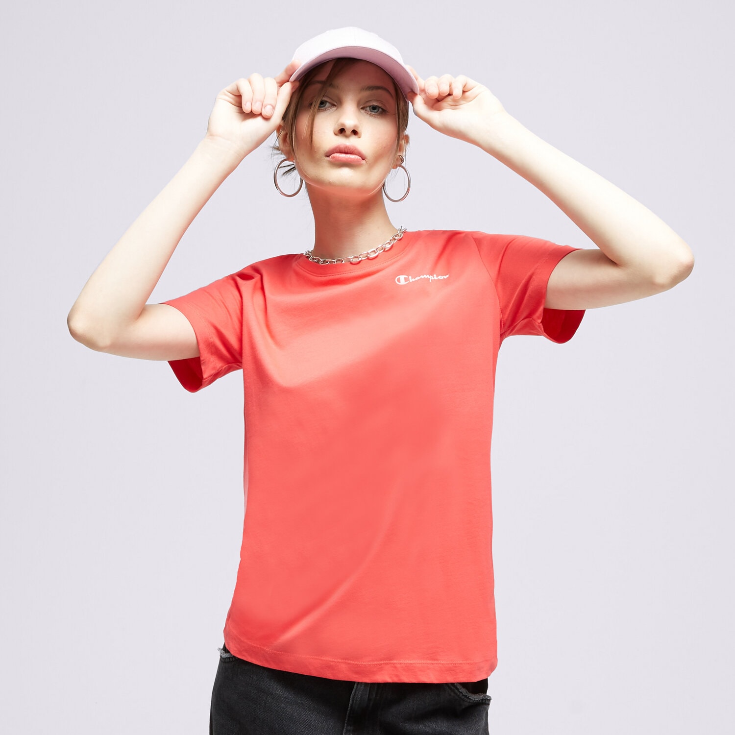Damen T-Shirt CHAMPION T-SHIRT CREWNECK T-SHIRT 116934RS009 Rosa