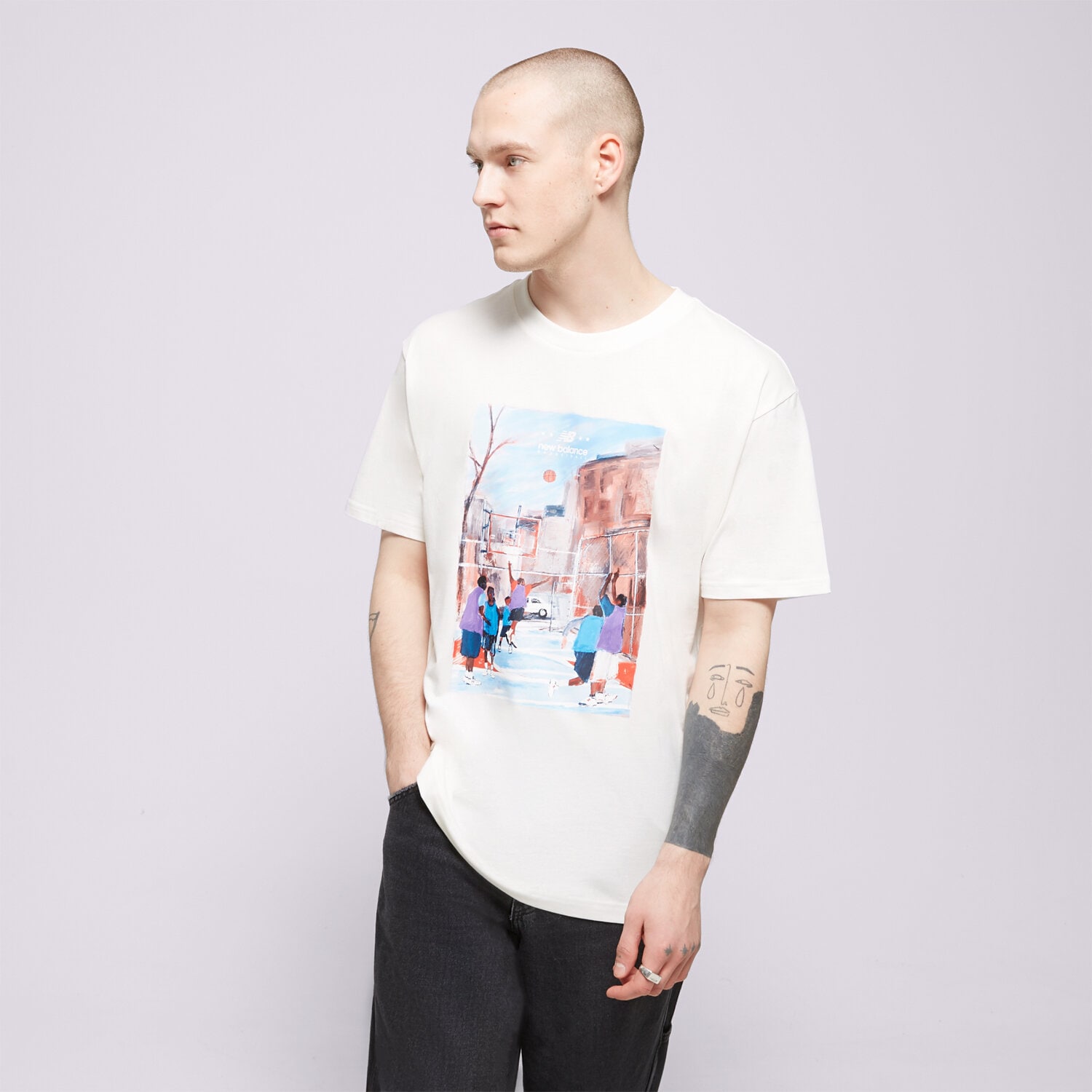 Herren T-Shirt NEW BALANCE T-SHIRT HOOPS GRAPHIC COTTON JERSE MT31583SST Multicolor