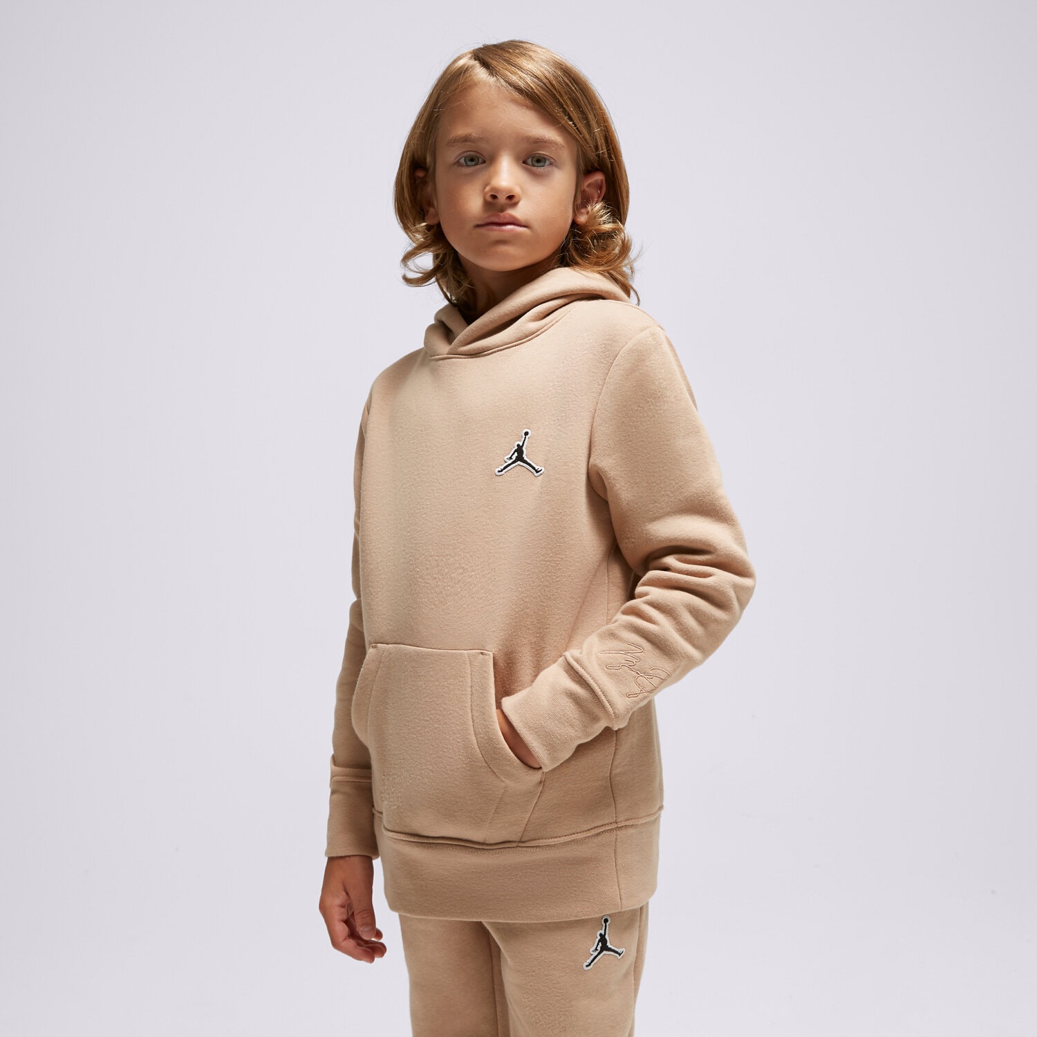 Kinder JORDAN HOODIE ESSENTIALS OH HD HEMP 95A715-X0L Beige