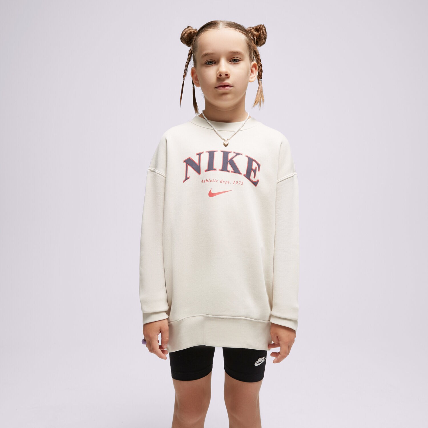 Kinder NIKE SWEATSHIRT G NSW OOS TREND CREW PRNT FJ5286-104 Grau