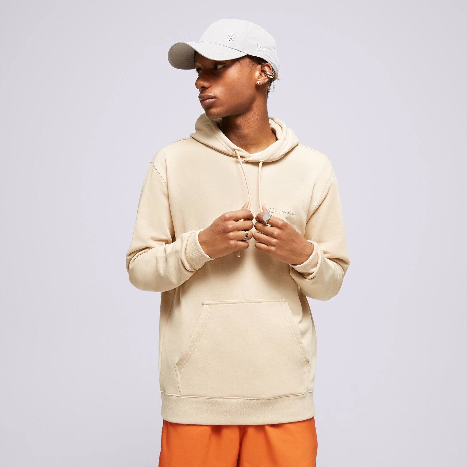 Herren CHAMPION HOODIE HOODED SWEATSHIRT 218535MS073 Beige