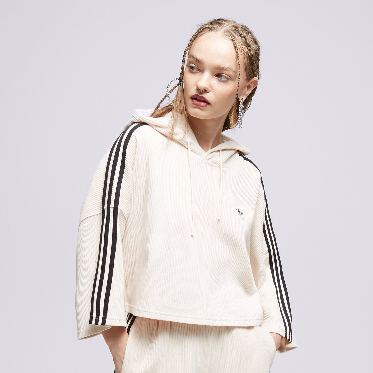 ADIDAS HOODIE CROPPED HOODIE WeiB IC5461 Sizeer