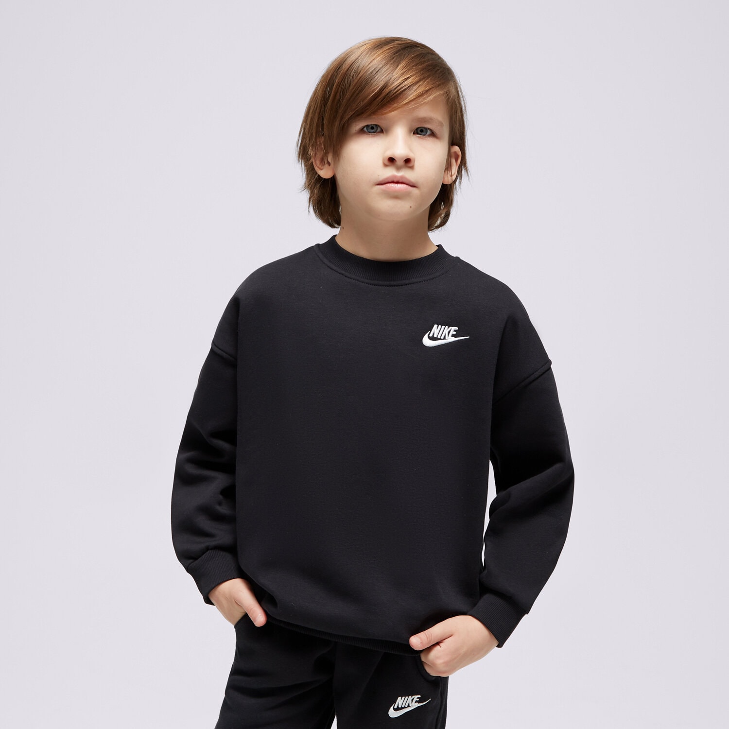 NIKE SWEATSHIRT G NSW CLUB FLC OVRSZD CREW U Schwarz FD2923 010 Sizeer