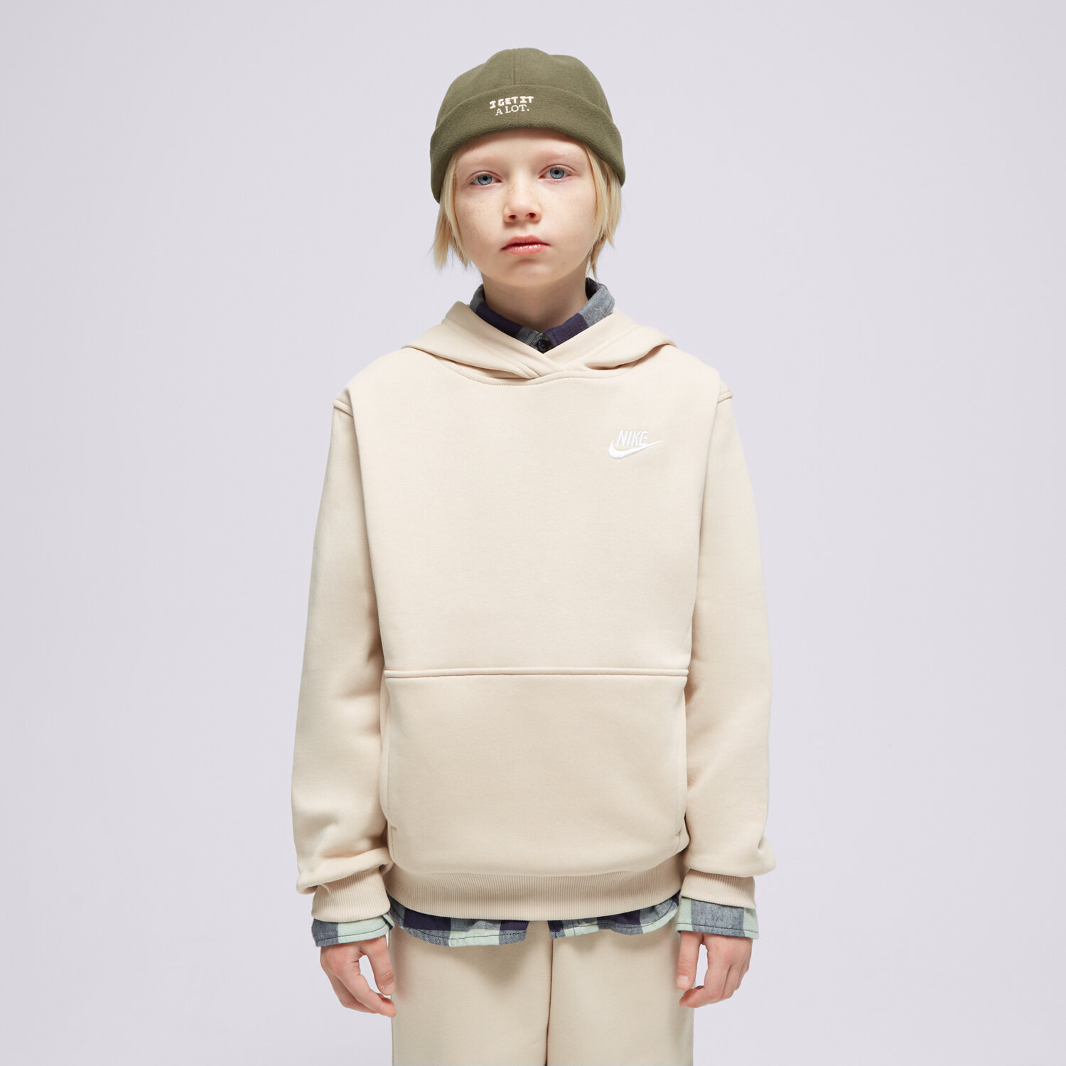 Kinder NIKE HOODIE K NSW CLUB FLC HDY BOY FD3000-126 Beige