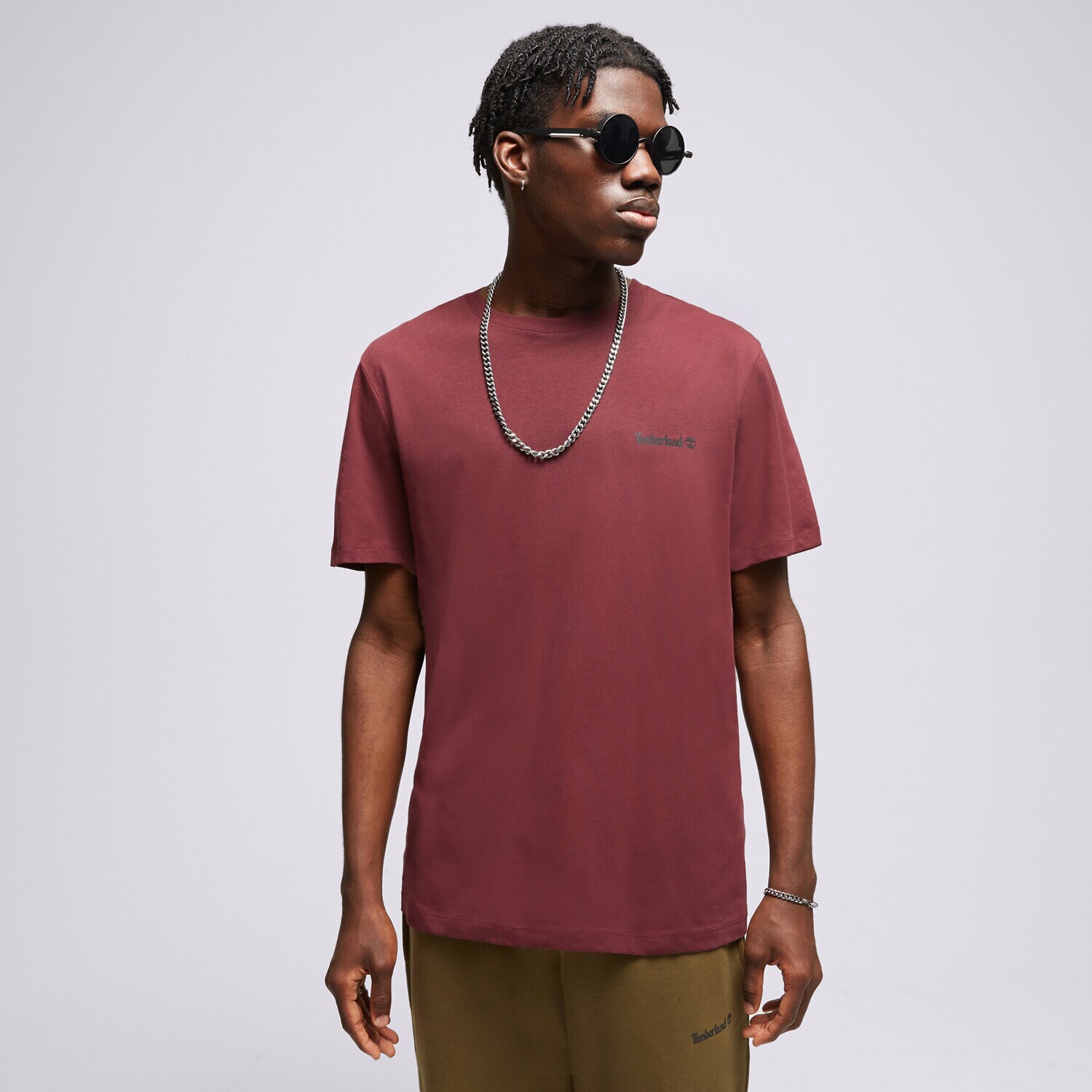 Herren T-Shirt TIMBERLAND T-SHIRT SMALL LOGO PRINT LOGO TEE TB0A5PGZI301 Dunkelrot