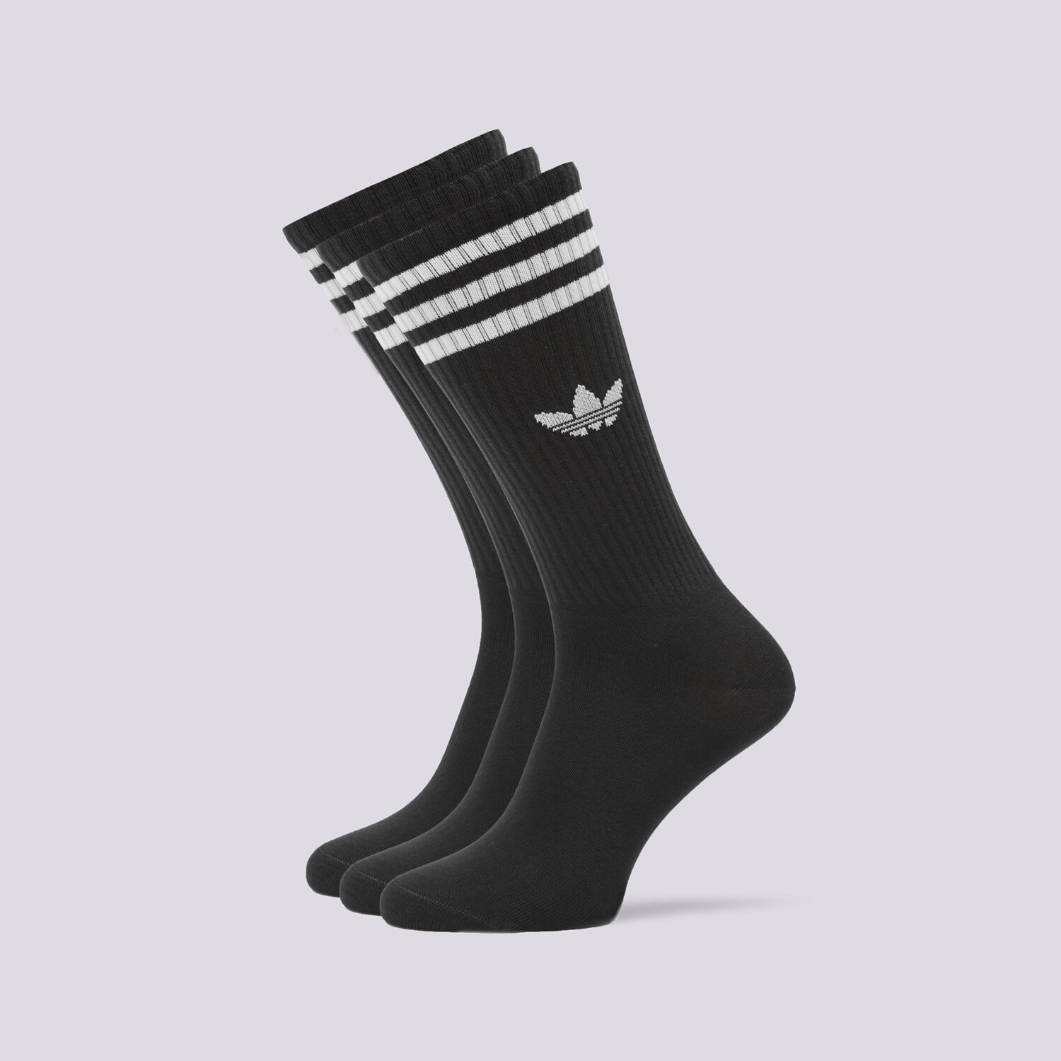 Damen Socken ADIDAS SOCKEN 3-PACK SOLID SOCKS HIGH CREW IL5015 Schwarz