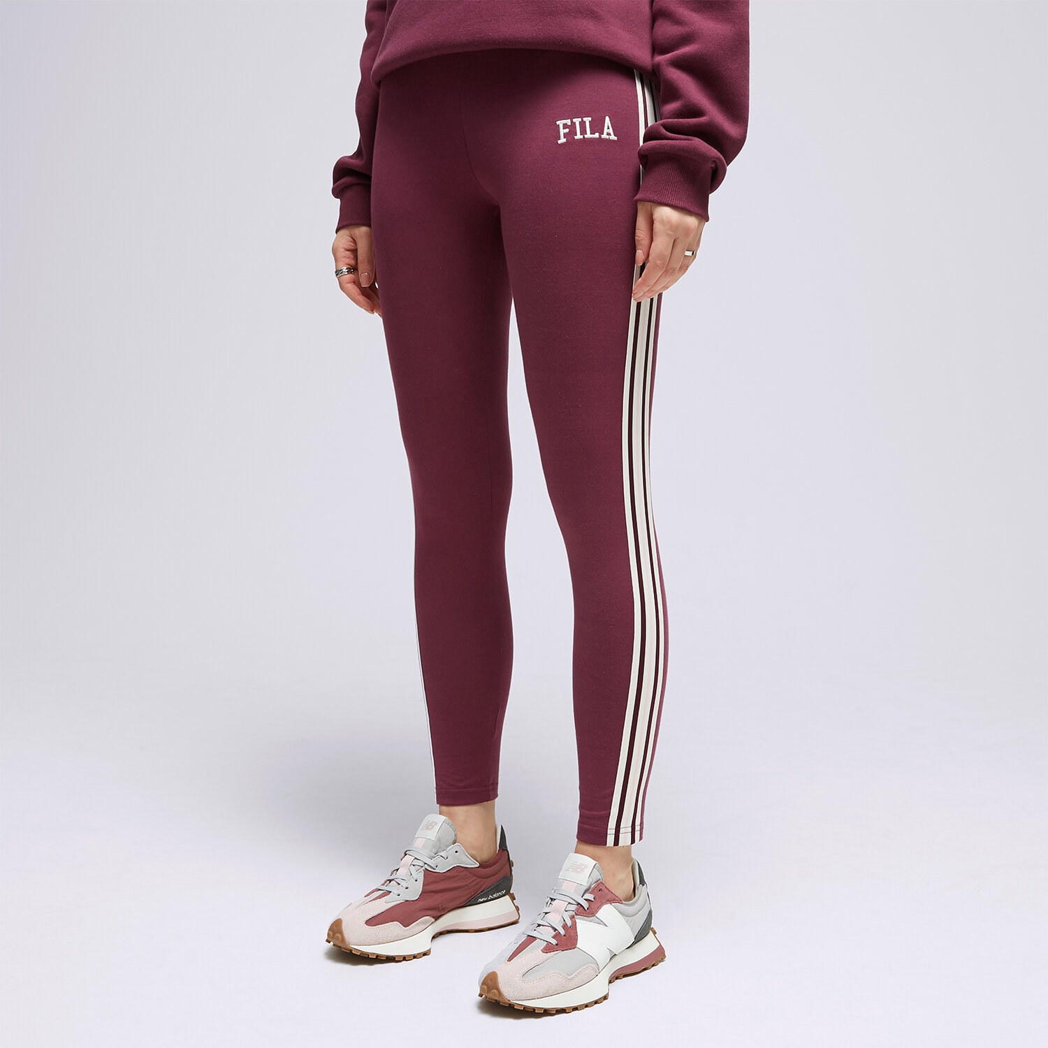 Damen Hosen FILA LEGGINGS STRIPE LEGGNG BRG/PK ADELASIAGRAPE Dunkelrot
