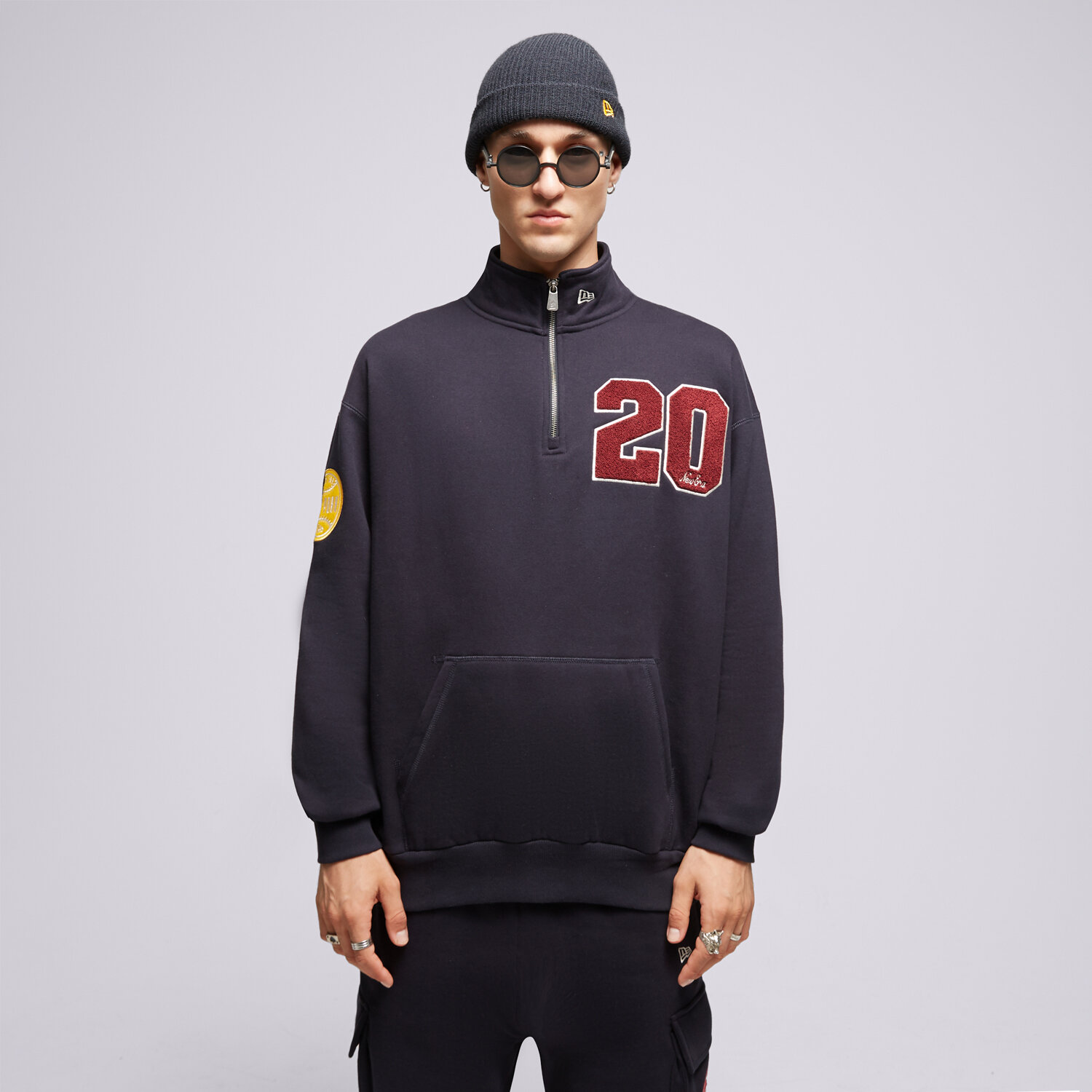 Herren NEW ERA SWEATSHIRT MIT REIßVERSCHLUSS   NE QUARTER ZIP NONE 60416405 Dunkelblau