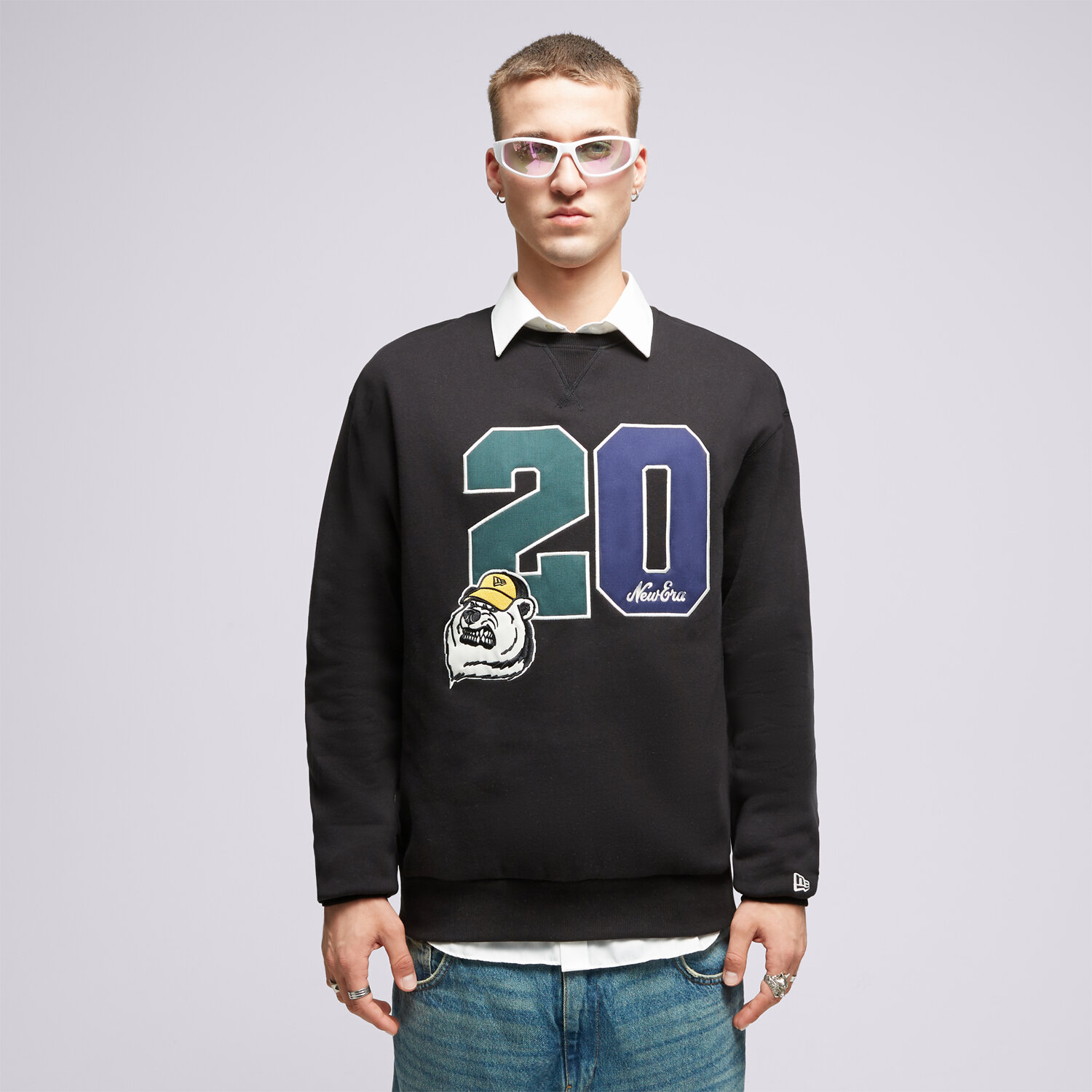 Herren NEW ERA SWEATSHIRT NE CREW NECK NONE 60416402 Schwarz
