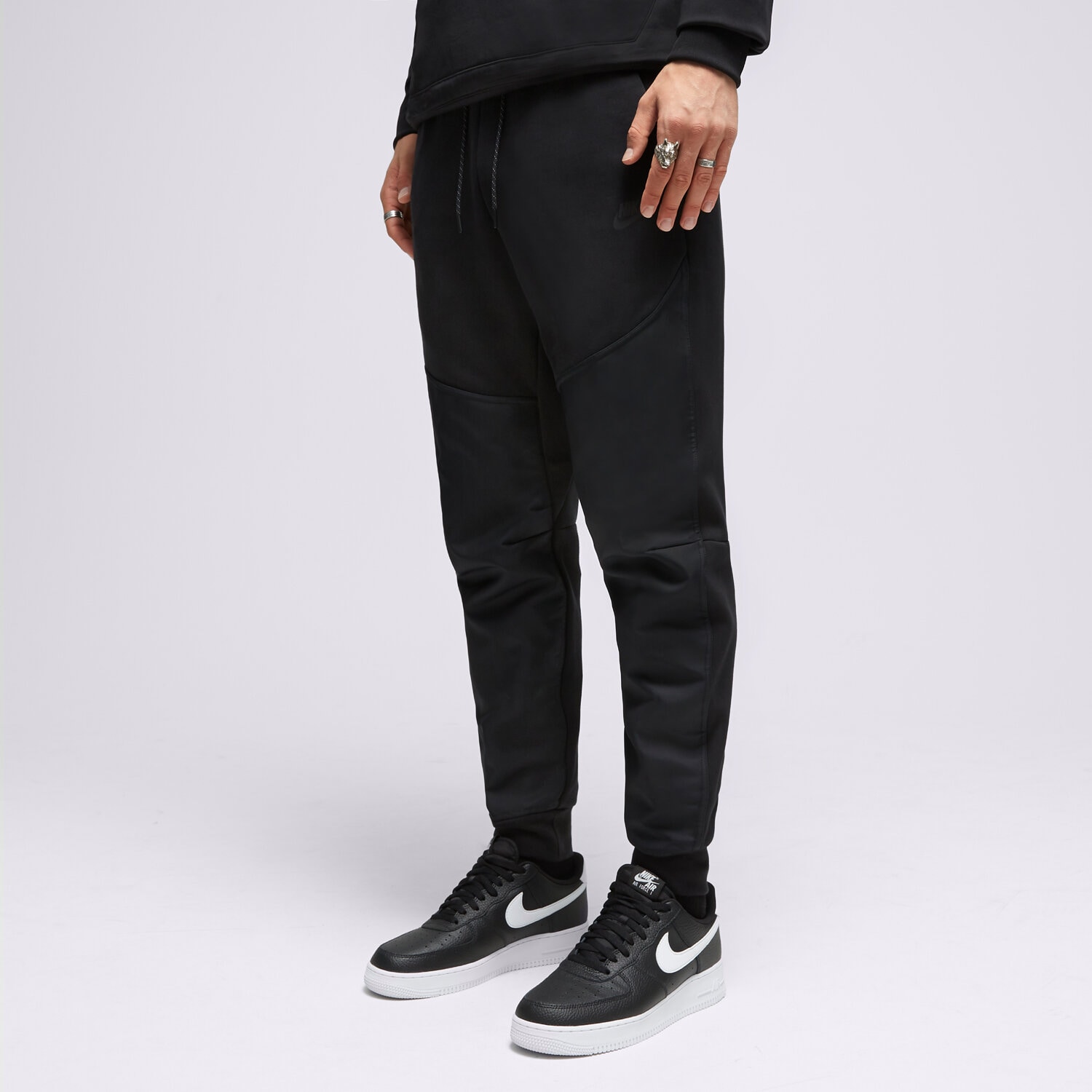 Herren Hosen NIKE HOSE M NK TECH FLC OVERLAY JGGR DR6171-010 Schwarz