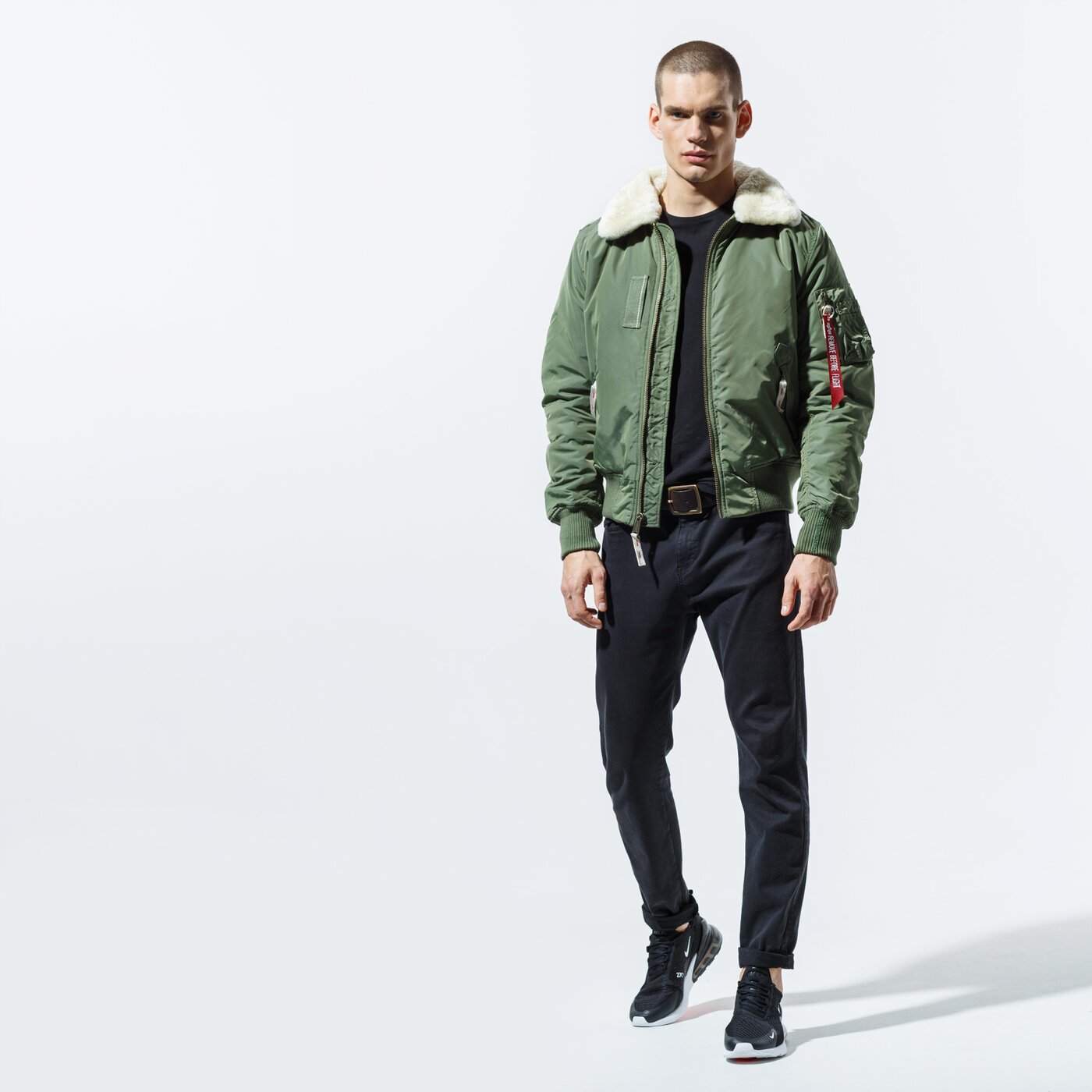 Alpha Industries Herren Injector III Jacke - Bomber Mit Schafsfell