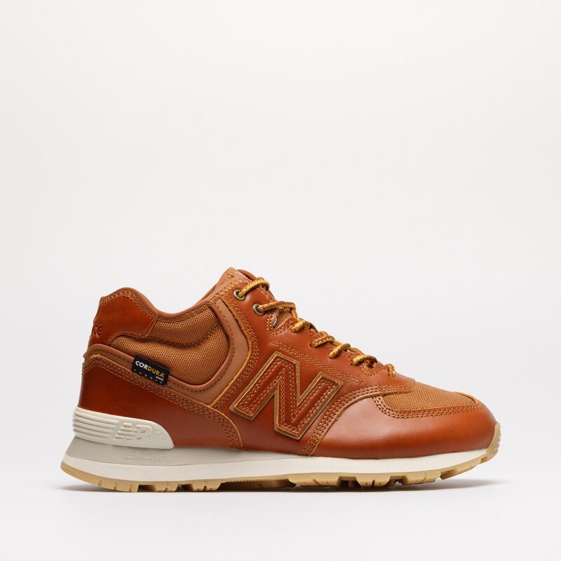 New balance leder store kinder braun