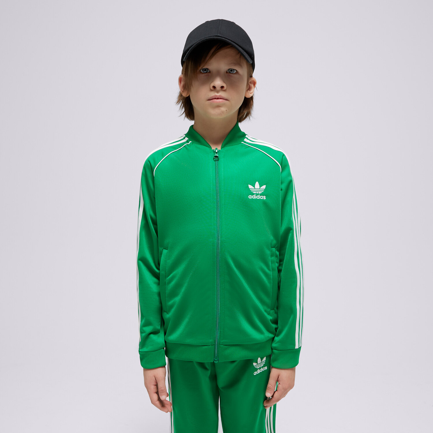 ADIDAS SWEATSHIRT MIT REIBVERSCHLUSS SST TRACK TOP BOY Grun IN4744 Sizeer