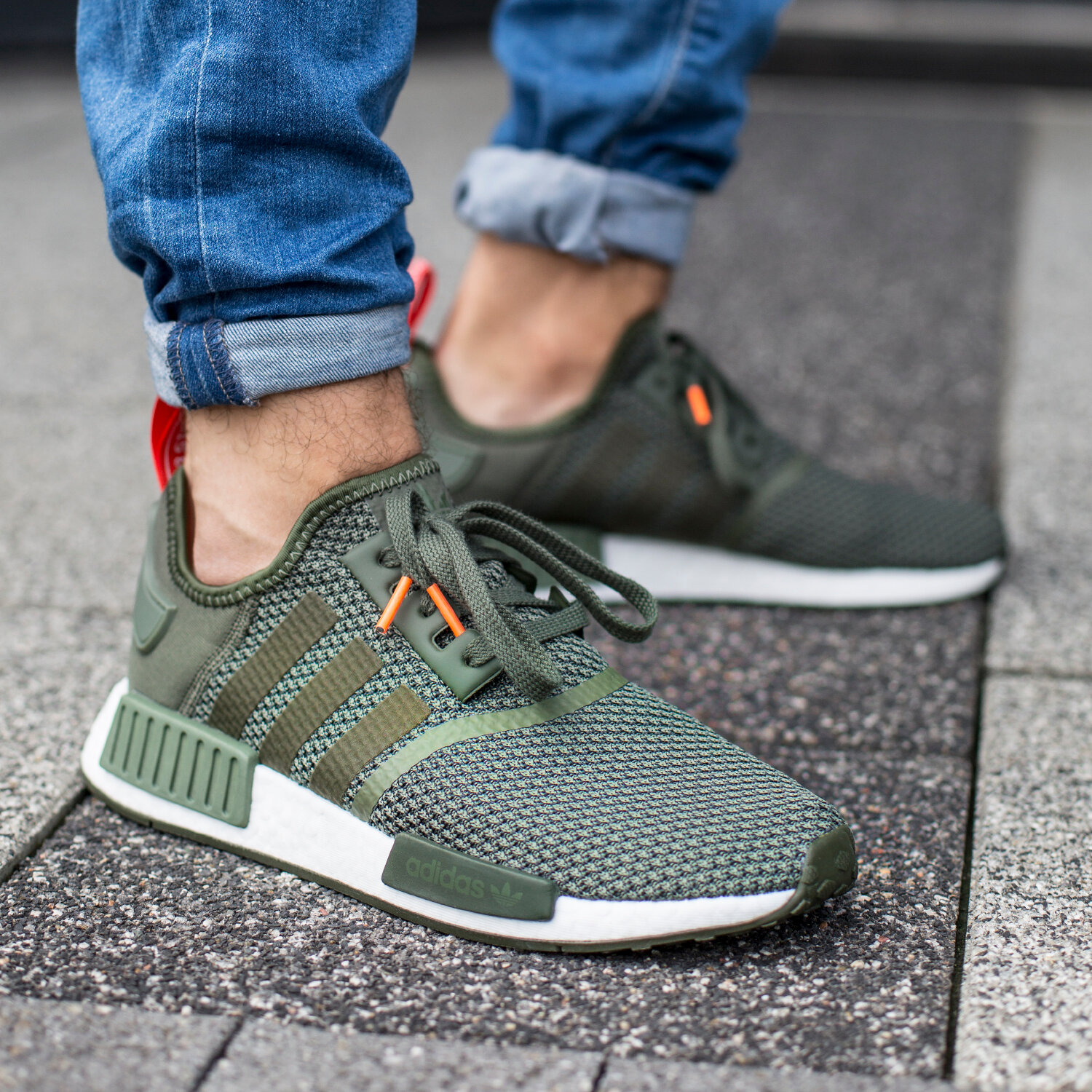 Adidas nmd green orange best sale