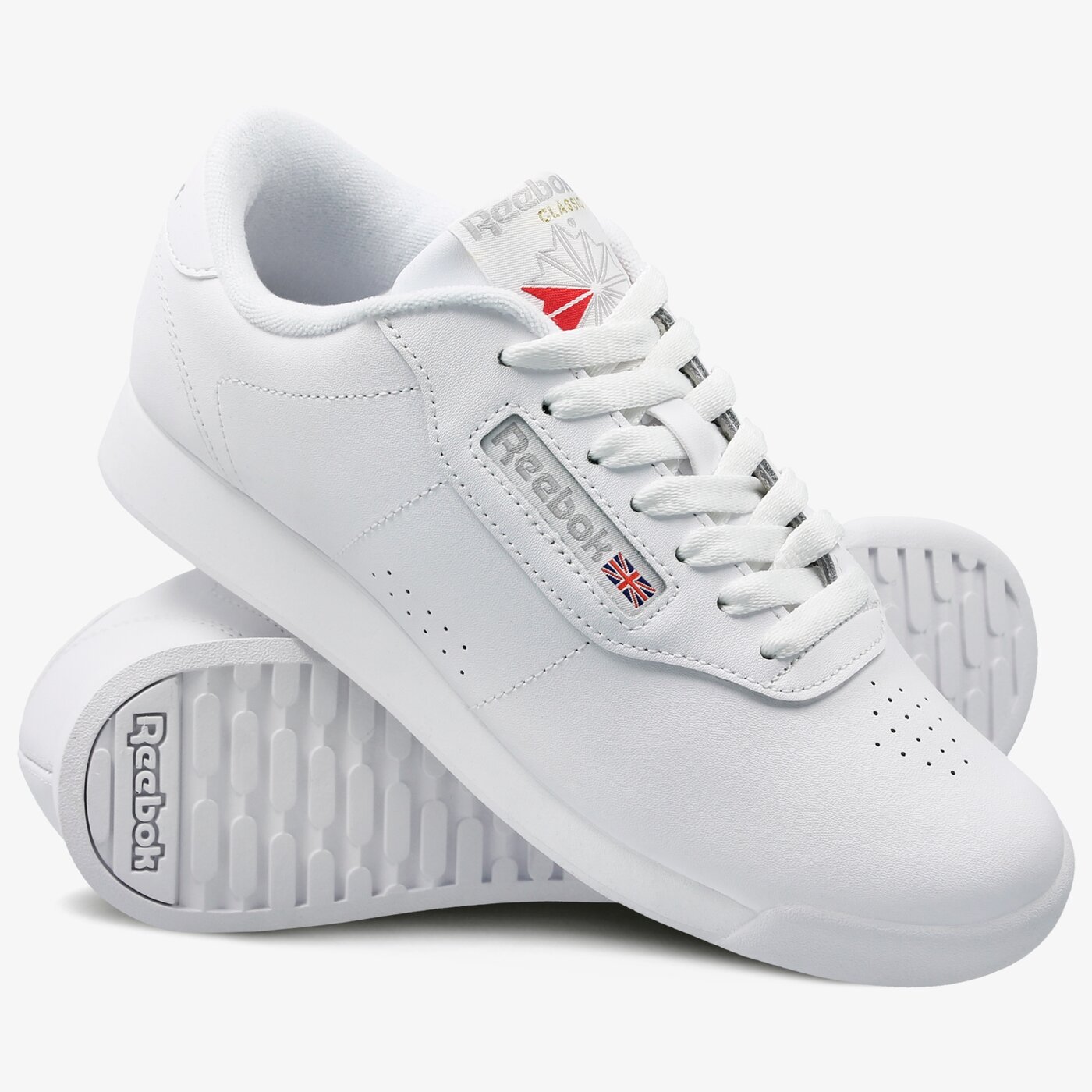 Reebok Princess CN2212 Damen Ganz Weiß Classic Leather Schuhe All White Leder 39,99